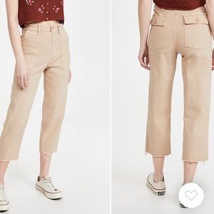 MOTHER The Patch Pocket Private Ankle Jeans - Khaki